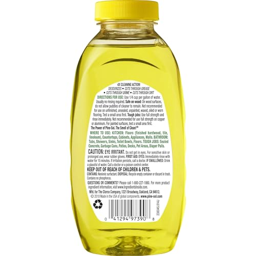 Pine-Sol Multi Surface Cleaner, 2 Pack, Concentrated Multi Purpose Cleaner and Degreaser for Kitchen and Bathroom, Makes 5 Gallons, Lemon Fresh Scent, 10.75 oz. Each