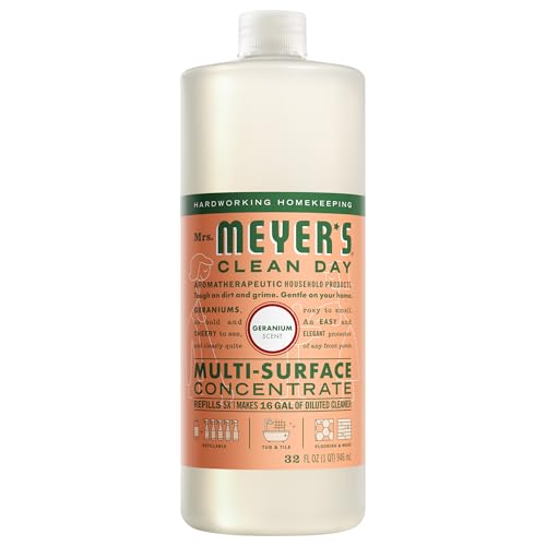 MRS. MEYER'S CLEAN DAY Multi-Surface Everyday Concentrate, Geranium Scent, 32 Fl Oz Bottle