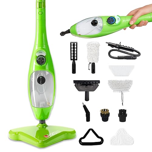 H2O X5 Steam Mop & Handheld Steam Cleaner | 5-in-1 Floor Steamer | Hardwood, Tile & Laminate Cleaner | Carpet Glider Included | Grout, Window & Garment Attachments