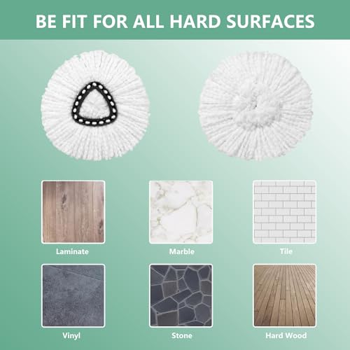 [ 5 Pack ]Mop Heads Replacements, Spin Mop Replacement Head Deep Cleaning Machine Washable and Easy-to-Replace,Spin Mop Refill Replacement Head 100% Microfiber,Mop Head Compatible with O Ceda EasyWrin