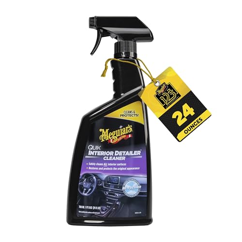 Meguiar's Quik Interior Detailer Cleaner, Quick Detailer Spray Cleans And Refresh Car Interiors, Use On Plastics, Leather & Rubber, Dashboards, Trim In Cars, Trucks & Suvs - 24 Oz Spray Bottle