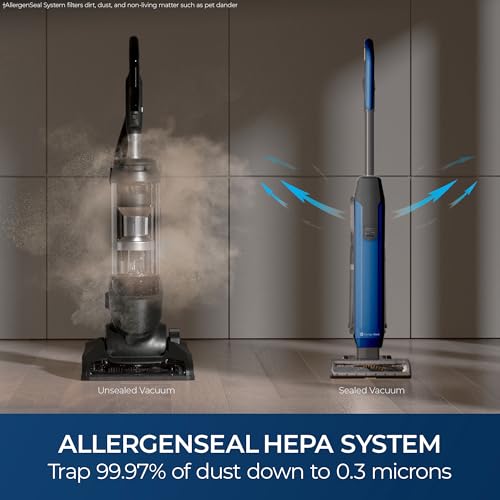 Kenmore CU5001 Litening Cordless Upright Vacuum with Lift-Up & Hair Eliminator Nozzle, Brushless Motor, HEPA Filter & LED Display for Low-Pile Carpets, Rugs, Hard Floors & Pets, Blue