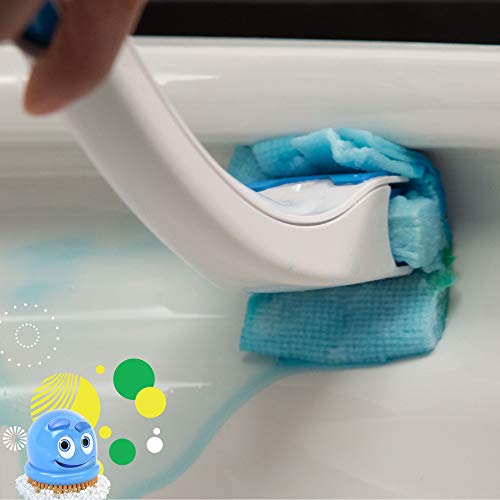Scrubbing Bubbles Fresh Brush Toilet Bowl Brush and Holder with Toilet Cleaner Refill Pads & Gel Stamps, Cleans Limescale & Fights Odors, Citrus Scent, Includes Starter Kit + 20 Refills + 6 Gel Stamps