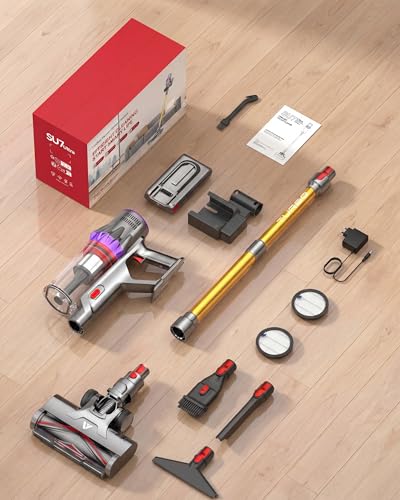Coovy SU7 Ultra Cordless Vacuum Cleaner, 55KPa/650W 80Mins Runtime Powerful Suction Stick Vaccum for Whole-House Cleaning, Self-Standing Anti-Tangle Vac for Hard Floors Carpet Pet Hair, Ultra Version