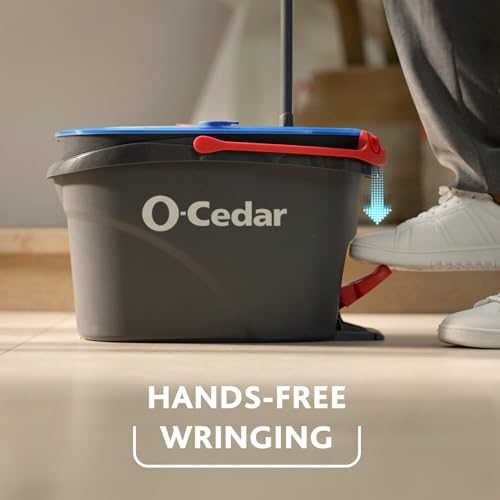 O-Cedar EasyWring RinseClean Microfiber Spin Mop & Bucket Floor Cleaning System with 1 Extra Refill with Lavender Pac (Variety Pack)