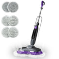 BOJUK Scrub & Steam Mop with Rotating Mop Pads, LED Headlights, 6 Scrub Pads, Large Tank, Swivel Steering, Effortless Scrubbing Hard Floor Cleaner Upgraded