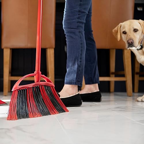O-Cedar One Sweep Broom & Step-On Dustpan Set | Patented Wave Bristles Remove Over 99% of Dirt in One Pass | Lightweight & Quiet for Pet-Friendly Cleaning