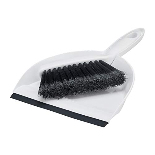 Amazon Basics Small Portable Mini Dustpan and Brush Set for Indoor Outdoor Floor Cleaning, Gray, Pack of 2