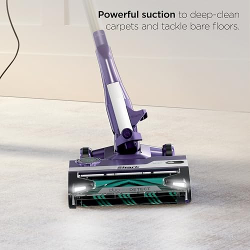 Shark POWERDETECT Ultra-Light Corded Stick Vacuum with DuoClean Technology, Self-Cleaning Brushroll for No Hair Wrap, Anti-Allergen Complete Seal & Odor Neutralizer Technology, Eggplant, HZ4002