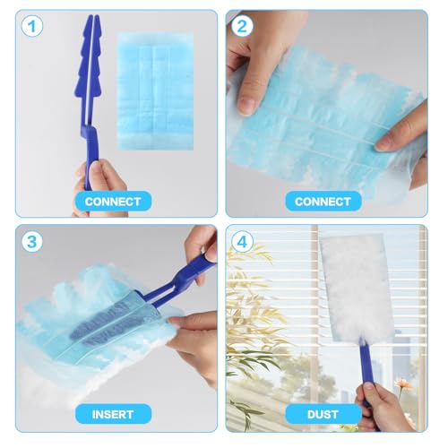 20 Pcs for Swiffer Duster Refills for Swiffer Dusters, Heavy Duty Duster for Duster Kit with Handle, Microfiber Refills for Cleaning Blinds Furniture Car Ceiling Fan Cleaner