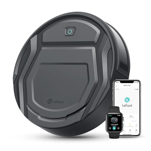 Lefant M210P Robot Vacuum Cleaner, 4000pa Suction, 200 Mins Runtime, Super Thin, Quiet, Self-Charging, Ideal for Pet Owners, Multi Surface Cleaning, APP/WiFi/Alexa Control, Gray
