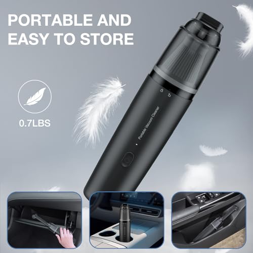 LYFUHUI Car Handheld Vacuum Cordless 13000 PA Suction Power, Portable Mini Vacuum Cleaner for Car Home Office and Pet Hair, Black