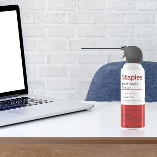 Staples Compressed Air Duster – 10 oz. Cans for Electronics, Keyboards & Office Devices, 2‑Pack