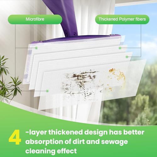 Chyodi 42 Count Disposable for Swiffer Wet Pads Refill Replacement for Swiffer WetJet Spray Mop, Extra Strong Dirt Locking and Water Absorbent, Powerful Stain Removal