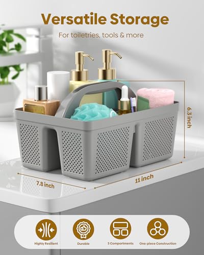 MLIKLU 4 Pack Portable Shower Caddy, Integrated Handle, Reinforced Plastic, Organizer Storage Bathroom Supplies and Beauty Products, Cleaning Supplies, Shower Basket for Home, Dorm, Shelf and Cabinet
