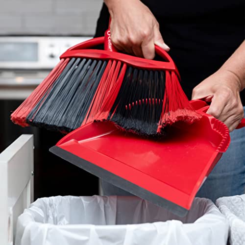 O-Cedar One Sweep Broom & Step-On Dustpan Set | Patented Wave Bristles Remove Over 99% of Dirt in One Pass | Lightweight & Quiet for Pet-Friendly Cleaning