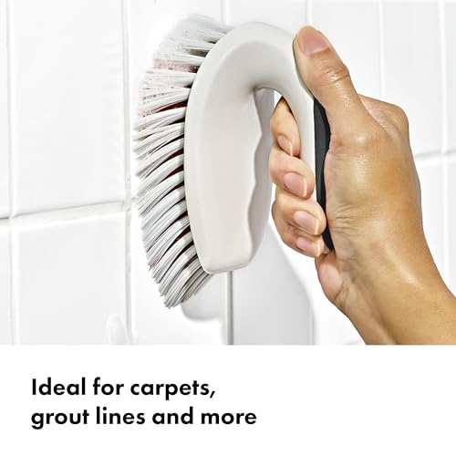 OXO Good Grips All-Purpose Scrub Brush – 2-Pack, Crevice Cleaning, Bathroom Cleaning, Scrub Brush with Handle, Brushes to Scrub Your Kitchen or bathrooms