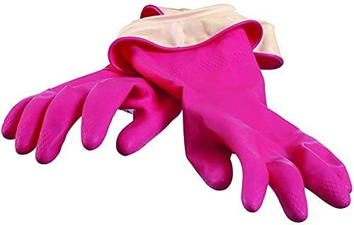 Casabella Premium Waterblock Cleaning Gloves - 6 Pair (12 Gloves) Pink - (Large)