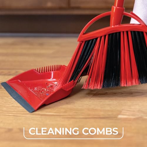O-Cedar One Sweep Broom & Step-On Dustpan Set | Patented Wave Bristles Remove Over 99% of Dirt in One Pass | Lightweight & Quiet for Pet-Friendly Cleaning