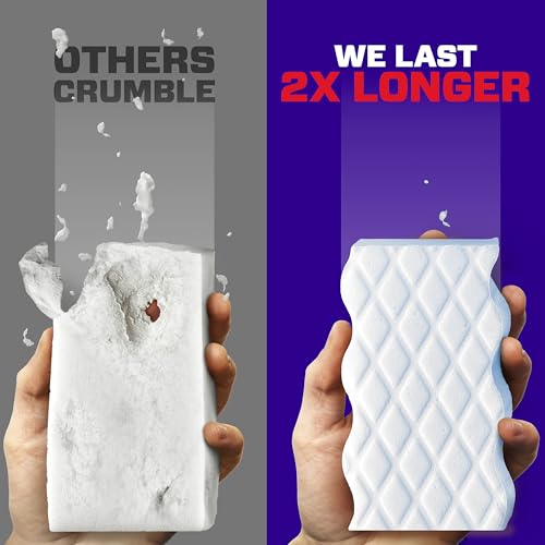 Mr. Clean Magic Eraser Sponge, All Purpose Cleaner, Cleaning Scrubber, Wall, Sneaker, Kitchen, Bathroom Cleaner, Shower Cleaning Supplies, Melamine Sponge, Cleaning Pads, Whole Home Extra Durable, 2ct