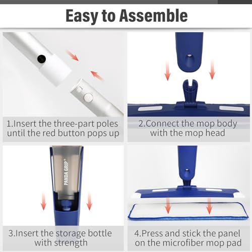 Spray Mop for Floor Cleaning with Bottle & 3 Microfiber Pads