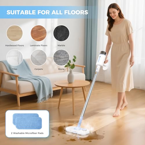 Steam Mop, 10 in 1 Detachable Handheld Steam Cleaner for Home and Floor Cleaning, 230°F Floor Steamer for Deep Cleaning with Multi-purpose Attachments Hardwood Floors, Tile, Grout, Furniture