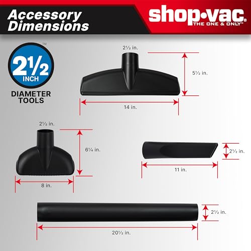 Shop-Vac 5801611 Wet Dry Vac with SVX2 Motor Technology, 16 Gallon, 2-1/2 Inch x 8 Foot Lock-On Hose, 150 CFM, (1-Pack) , Black