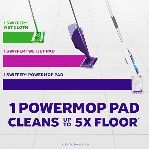 Swiffer PowerMop Multi-Surface Mopping Pad Refills for Floor Cleaning, 5 count
