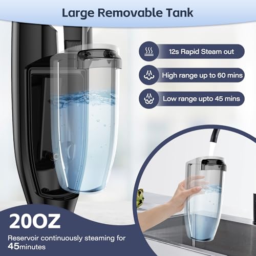 Steam Mop, 12-in-1 Powerful Handheld Steam Cleaner Detachable Steam Mops for Floor Cleaning, 565ML Removable Tank, 23FT Power Cable, MultiPurpose Steamer for Hardwood, Tile, Grout, Furniture