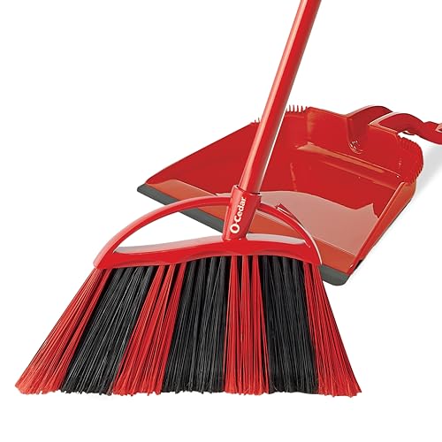 O-Cedar One Sweep Broom & Step-On Dustpan Set | Patented Wave Bristles Remove Over 99% of Dirt in One Pass | Lightweight & Quiet for Pet-Friendly Cleaning