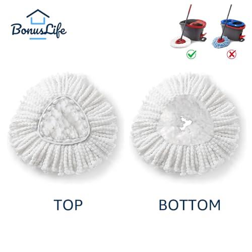 Mop Heads Replacements for O-Ceda Easy Wrin Spin System, Microfiber Refills, Easy Cleaning Mop Head Replacement White 6 Pack