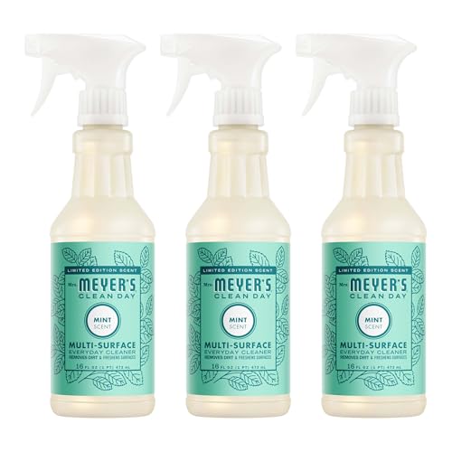 MRS. MEYER'S CLEAN DAY Multi-Surface Everyday Cleaner, Mint Scent, 16 Fl Oz Bottle - 3 Pack