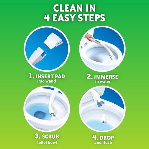 Scrubbing Bubbles Flushable Toilet Bowl Wand Cleaner Refills, Fresh Brush Cleaner Toilet Refill Pads, Removes Limescale & Odors, Citrus Scent, 20 Count (Pack of 2)