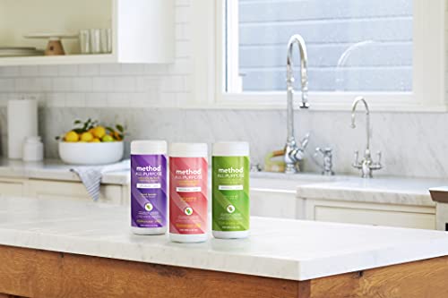 Method All-Purpose Cleaning Wipes, French Lavender, Multi-Surface, Compostable, 70 Count, (Pack of 3)
