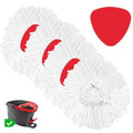 4 Pack Spin Mop Refill Replacement Head Compatible with EasyWring Spinning Mop, with 1 Swivel Mop Base, 100% Microfiber Deep Cleaning Machine Washable - White (1-Tank System)