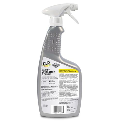 CLR Brands Automotive Carpet, Upholstery & Fabric Cleaner, 22 oz. Spray Bottle, Fast-Acting Stain Remover, Cleans Mud, Coffee, Ink, Blood and More, Automotive Carpet and Upholstery Cleaner