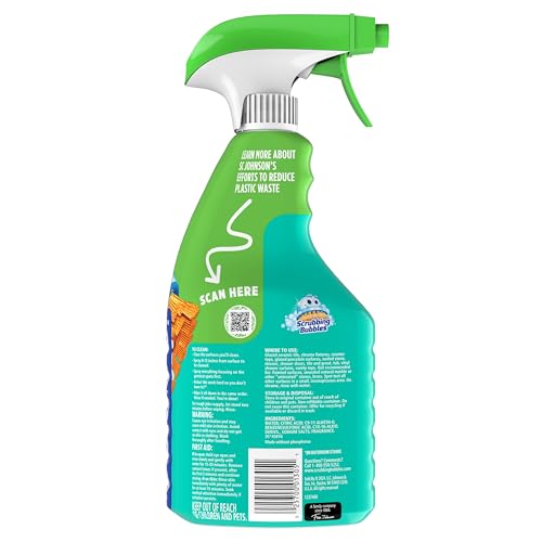 Scrubbing Bubbles Easy Clean Foaming Bleach-Free Bathroom All Purpose Cleaner, Fast-Acting Foam Cleans Limescale, Dirt and Grime on Showers, Sinks, Toilets, Tiles, Counters, & More, 32oz Spray
