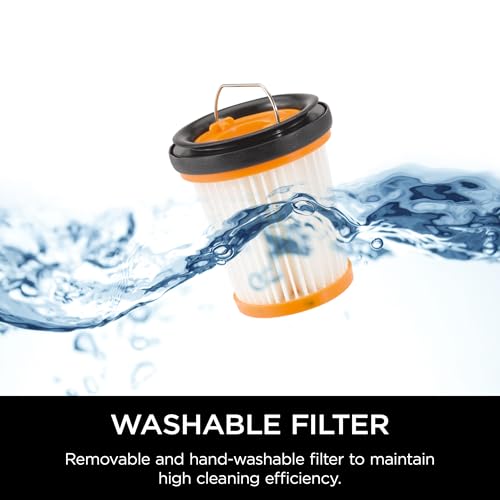 Shark WV201 WANDVAC Handheld Vacuum, Lightweight at 1.4 Pounds with Powerful Suction, Charging Dock, Single Touch Empty and Detachable Dust Cup,Graphite, Slate