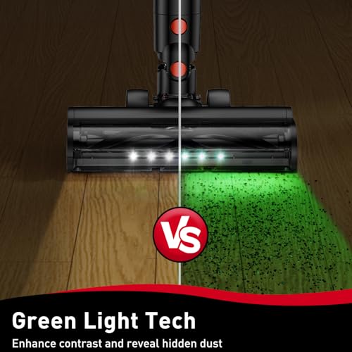OUYFHK Cordless Vacuum Cleaner, 45KPA Stick Vacuum, 45Mins Runtime, 8-in-1 Anti-Tangle Vacuum Cleaners for Home with LED Display, Rechargeable Lightweight Vacuum for Pet Hair/Carpet/Floor