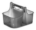 madesmart Large Portable Shower Caddy, Hold Soap, Shampoo, Hair Supplies and Beauty Products, Cleaning Supplies Organizer for Home, Dorm, Plastic Shower Tote, Soft Handle, Carbon