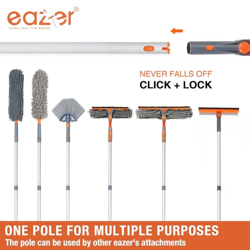 eazer Professional Window Squeegee, 2-in-1 Rotatable Squeegee for Window Cleaning Kit, Window Cleaner Tool, Window Washing Equipment Kit with Extension Pole (20''-30'') for Shower/Windshield