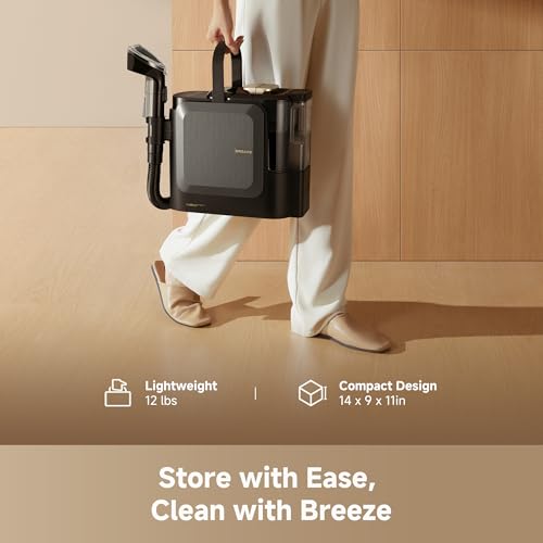 DREAME N20 Steam Carpet Cleaner Machine with Steam & Hot Water Wash, Portable Upholstery Cleaner with Self Cleaning, 17Kpa Suction, Perfect for Pet, Car, Auto, Carpet, Rug, Auto-Mix Solution
