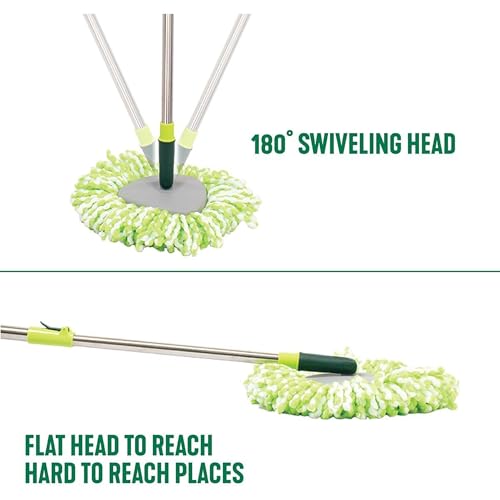 Pine-Sol Spin Mop and Bucket Set - Microfiber Mop Head with Extendable Handle and Easy Wring Bucket - Multi Surface Floor Cleaning System for Wet Mopping