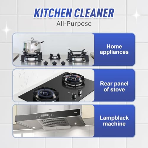 Kitchen Heavy Oil Cleaner Spray,3.38 Oz All Purpose Kitchens Heavy Oil Cleaning Agent, Grease Remover,Kitchen Degreasing Cleaning Spray for Stove,Oven,Dishwasher,Appliances (1PC With 2 Sponge)