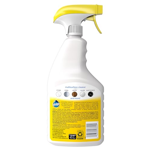 Pledge pH-Balanced Multisurface Cleaner Spray for Everyday Care, Fresh Citrus Scent, 25oz (Pack of 3)