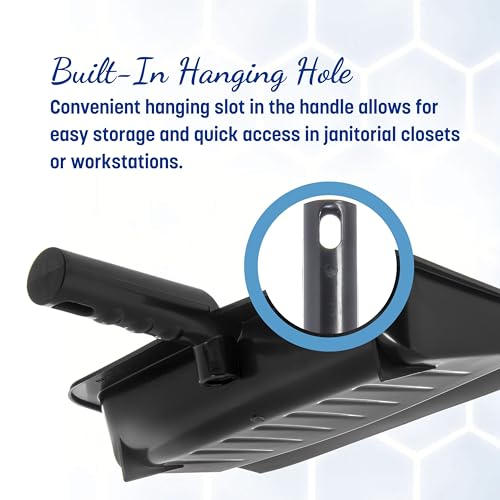 Carlisle FoodService Products Heavy Duty Dust Pan with Handle – Durable Plastic, 8 Inch Dust Pan for Home, Kitchen, and Commercial Use, Black