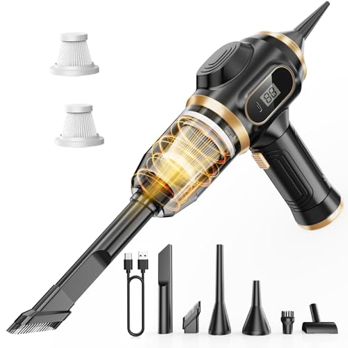 Scstartx Portable Car Vacuum Cordless Mini Handheld Vacuums Cleaner Rechargeable with LCD Display and Multi-Nozzles, High Power Hand held Cleaners for Car, Home, Office, Sofa, Pet Hair,Keyboard