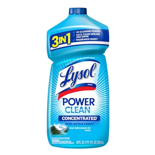 Lysol Power Clean Multi-Surface Cleaner, 2x Concentrated Pour, Cool Adirondack scent, 28 Fl Oz
