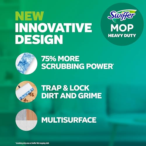 Swiffer Heavy Duty Mop Wet Multi-Surface Cloth Refills for Floor Mopping and Cleaning, Gain and Unstopables Scents, 30 count