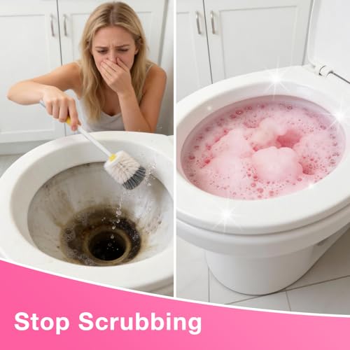 VIVIPOMEIO Foaming Toilet Cleaner Pump, Thick Clinging Foam for Easy Scrubbing, Pressurized Foam Spray for Toilet Bowl Stain & Odor Removal, Multi-Surface Bathroom Cleaner